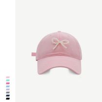 Fashion Pink Pearl Bow Baseball Cap