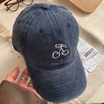 Fashion Navy Blue Cotton Embroidered Baseball Cap