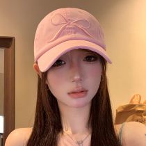 Fashion Korean Pink Bow Embroidered Baseball Cap