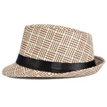 Fashion Brown Straw Plaid Large Brim Sun Hat