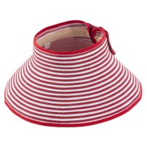 Fashion Red Empty Top Striped Sun Hat