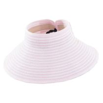 Fashion Pink Empty Top Striped Sun Hat