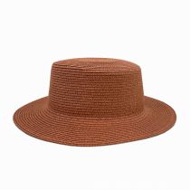 Fashion Caramel Straw Flat Top Large Brim Sun Hat