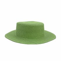 Fashion Green Grass Straw Flat Top Large Brim Sun Hat