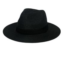 Fashion Black Straw Large Brim Sun Hat