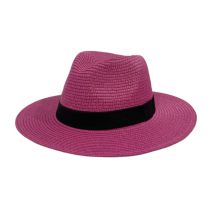 Fashion Rose Red Straw Large Brim Sun Hat