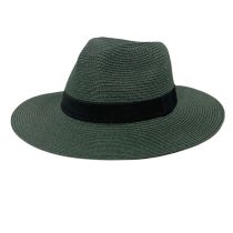 Fashion Dark Green Straw Large Brim Sun Hat
