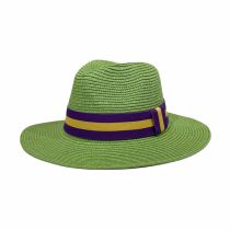 Fashion Green Color Block Web Straw Sun Hat