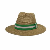 Fashion Coffee Color Block Web Straw Sun Hat