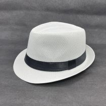 Fashion White Linen Rolled Hem Sun Hat