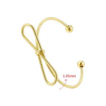 Fashion Gold Gold-plated Copper Glossy Twist Bow Bracelet