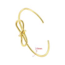 Fashion Gold Bracelet Gold-plated Copper Glossy Twist Bow Bracelet