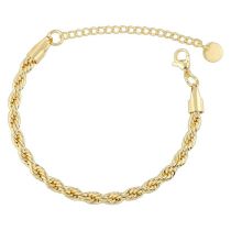 Fashion Gold 5mm Bracelet Gold Plated Copper Twist Bracelet