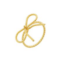 Fashion Golden 2 Copper Twist Bow Open Ring