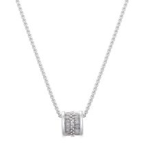 Fashion White Gold Necklace Gold Plated Copper Round Necklace With Diamonds
