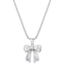 Fashion White Gold Necklace Gold Plated Copper Glossy Bow Necklace