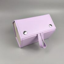 Fashion Light Purple Leather Multi-layer Foldable Sunglasses Case