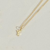 Fashion Y Copper 26 Letter Necklace