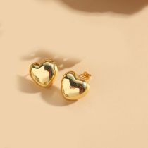 Fashion Glossy Love (gold) Copper Geometric Glossy Love Stud Earrings