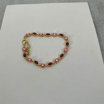Fashion Rose Red Gold-plated Copper With Zirconium Oil Drop Eye Bracelet