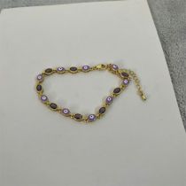 Fashion Purple Gold-plated Copper With Zirconium Oil Drop Eye Bracelet