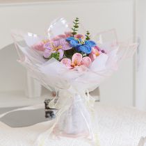Fashion Mix And Match Pink Oil Barrel Flowers To Get A Full Set Of Wrapping Paper Wool Knitting Simulation Bouquet