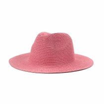 Fashion Pink Straw Large Brimmed Sun Hat