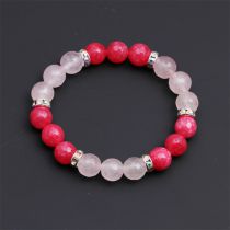 Fashion Color Faceted Rose Quartz Beaded Bracelet