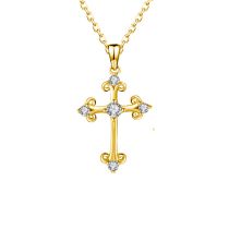 Fashion Gold Necklace Alloy Diamond Cross Necklace
