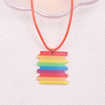 Fashion Rainbow Bar-necklace Leather Rainbow Bar Necklace