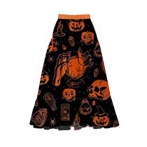 Fashion Pumpkin Skirt Polyester Printed Beach Skirt