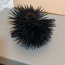 Fashion Gripper - Black Fabric Flower Clip