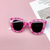 Fashion Red Frame White Legs Pc Print Cat Eye Large Frame Children's Sunglasses