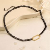 Fashion Oval Gold-plated Copper Oval Necklace