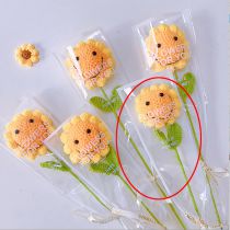 Fashion Single Smiling Sunflower Wool Knitting Simulation Bouquet