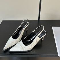 Fashion White Pointed Toe Stiletto High Heel Sandals