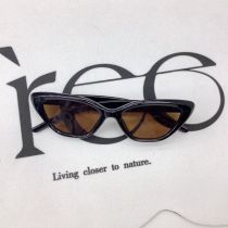 Fashion Black Frame Tea Tablets-children Pc Cat Eye Small Frame Children's Sunglasses