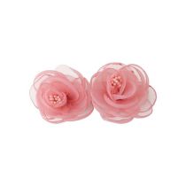 Fashion Pink Camellia Lace Flower Hairpin