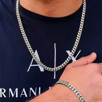 Fashion Silver Alloy Geometric Chain Bracelet Necklace Set