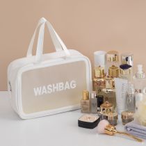 Fashion Thickened Pearl White Large Size Pu Large Capacity Storage Bag