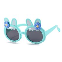 Fashion Green Children's Cartoon Sunglasses With Rabbit Ears
