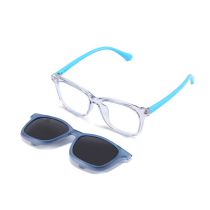 Fashion Light Blue Children's Large Frame Clip-on Sunglasses