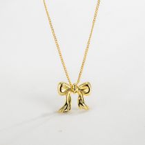 Fashion Gold Copper Bow Necklace
