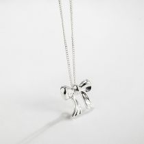 Fashion Silver Copper Bow Necklace