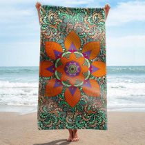 Fashion Double Sided Printed Flowers Double Sided Velvet Printed Bath Towel