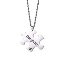 Fashion Daughter Necklace Stainless Steel Geometric Puzzle Necklace