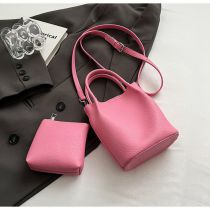Fashion Pink Pu Large-capacity Crossbody Mother-in-law Bag