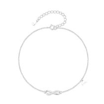 Fashion Silver Silver And Diamond Symbol Anklet