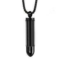 Fashion Black With Chain (without Chain) Stainless Steel Bullet Men's Necklace