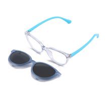 Fashion Light Blue Tac Large Frame Children's Sunglasses Clip Clip